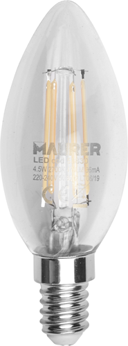 LAMPADA LED FILAMENTO MAURER OLIVA E14 4,5W 470ML 2700K - CF. BLISTER