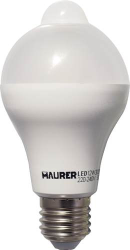 LAMPADA LED MAURER SENSORE MOVIMENTO E27 12W 1100L L.CALDA - BL